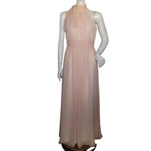IEENA/MAC DUGGAL Gown, 6, Pastel Pink, FLAW, Sleeveless Maxi, Bow, Gathered